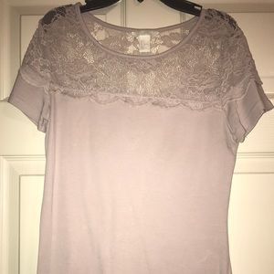 H&M lace short sleeve blouse